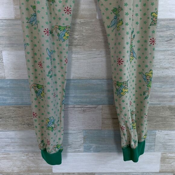 Disney Tinkerbell Thermal Jogger Pajama Pants Green Yellow Womens Medium 8 10 - Picture 5 of 6